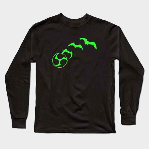 Bat Mitsudomoe lime Long Sleeve T-Shirt by Austin Taiko